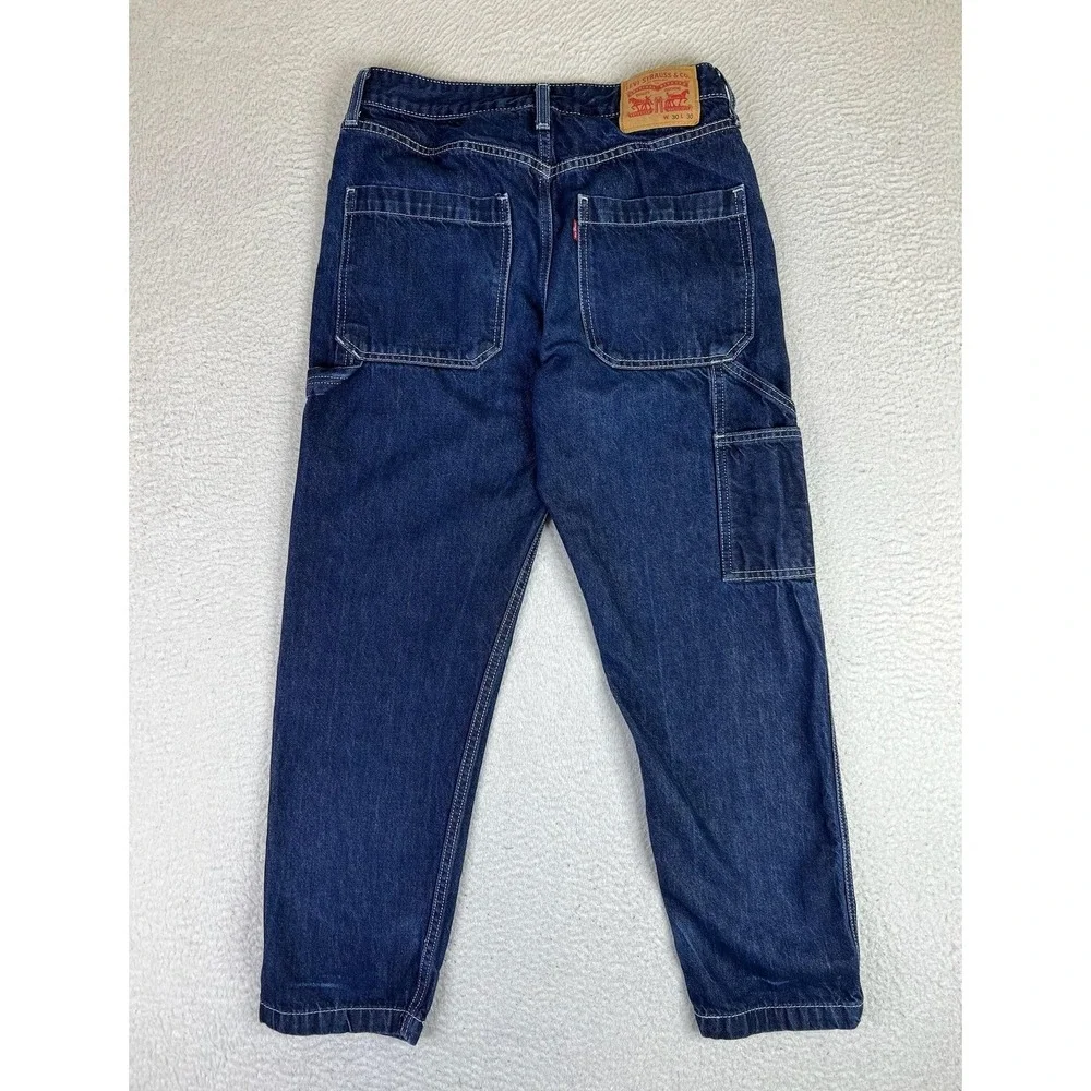 Levis Jeans Mens 30x30 Blue Relaxed Tapered Carpenter Utility Zip Fly Denim